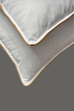 2 Adet %100 Kaz Tüyü 20 Gıdık Yastık (ALÇAK YATIŞ) 50x70 Elizza- Biyeli