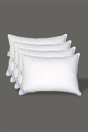 4 Adet %100 Kaz Tüyü 20 Gıdık Yastık (ALÇAK YATIŞ)50x70 Elizza- Biyeli