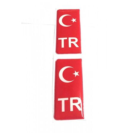 Tr Plaka Arması Damla Etiket Ay Yıldızlı Sticker 2'li