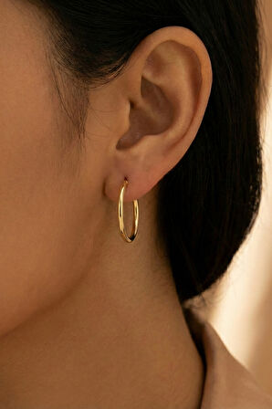 14 Ayar Altın Halka Küpe