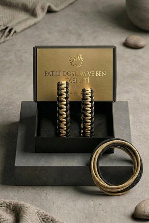 Patili Dostum & Ben Kedi Tasması ve Bileklik Seti – El Yapımı Uyum Koleksiyonu