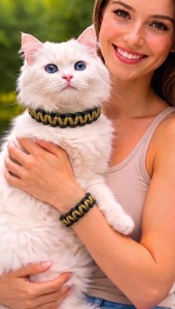 Patili Dostum & Ben Kedi Tasması ve Bileklik Seti – El Yapımı Uyum Koleksiyonu
