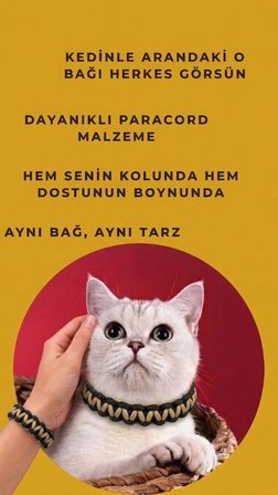 Patili Dostum & Ben Kedi Tasması ve Bileklik Seti – El Yapımı Uyum Koleksiyonu