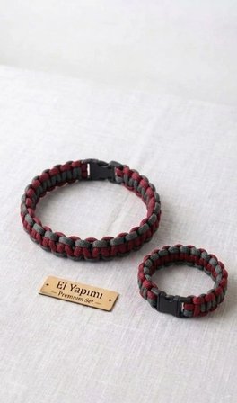 Patili Dostum & Ben Kedi Tasması ve Bileklik Seti – El Yapımı Uyum Koleksiyonu