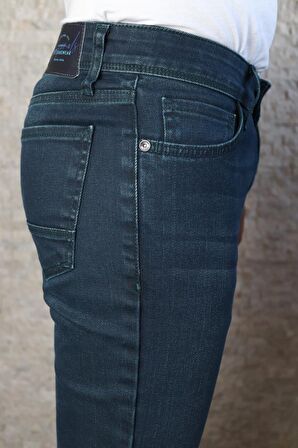Hlt Jeans Erkek Haki Cep Lycralı  Slim Fit Kot Pantolon HLTVALGREEN