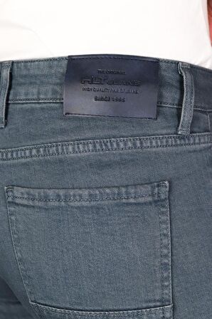 Erkek Taşlamalı Rahat Kesim Açık Mavi Kot Jean Şort HLTHE001955