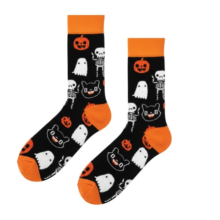 5'li Halloween Çorap Seti Cadılar Bayramı Hediye Cadı Kedi Hayalet Balkabağı Desenli Çorap