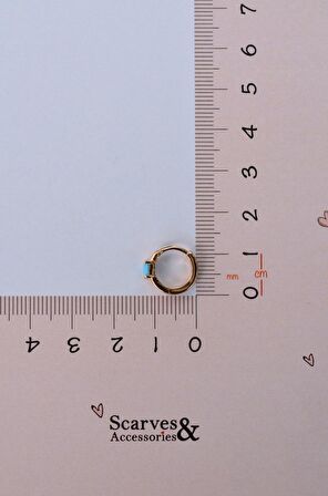 Turquaz Mavi Taşlı Helix Piercing Küpe Kıkırdak Lobe