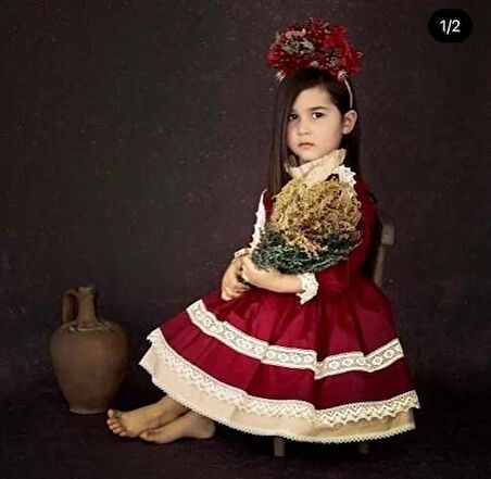 Bordo Vintage Kız Bebek Elbisesi, Özel Dikim Kız Çocuk Elbisesi, Doğum günü elbisesi, fotoğraf çekim elbisesi, Kız Bebek Hediyesi, 0-12 Yaşa Uygun