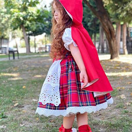 Kırmızı Başlıklı Kız Bebek Kostümü,Doğum günü elbise,fotoğraf çekim elbise,0-12 Yaş Uygun