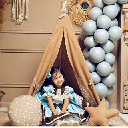 Mavi Kız Bebek Elbisesi,Doğum günü elbisesi, fotoğraf çekim elbisesi 0-10 Yaş Uygun