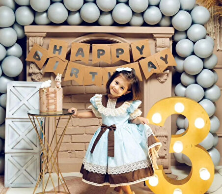 Mavi Kız Bebek Elbisesi,Doğum günü elbisesi, fotoğraf çekim elbisesi 0-10 Yaş Uygun