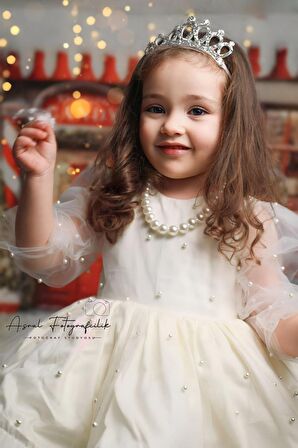 İnci Lady Vintage Kız Bebek Elbisesi,Doğum günü,fotoğraf çekim elbise,0-10 Yaş Uygun