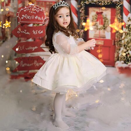 İnci Lady Vintage Kız Bebek Elbisesi,Doğum günü,fotoğraf çekim elbise,0-10 Yaş Uygun