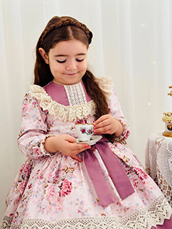 Pembe Royal Vintage Kız Bebek Elbise,Doğum günü elbise,fotoğraf çekim elbise,0-12 Yaş Uygun