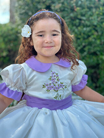 Krem Papatya Vintage Kız Bebek Elbise,Doğum günü elbise,fotoğraf çekim elbise,0-12 Yaş Uygun