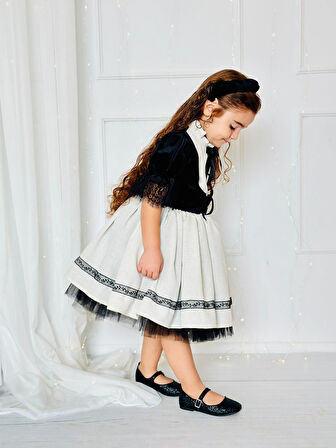 Siyah Kadife Kız Bebek Kostümü,Doğum günü elbise,fotoğraf çekim elbise,0-12 Yaş Uygun