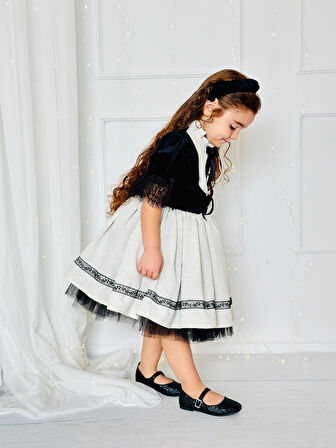 Siyah Kadife Kız Bebek Kostümü,Doğum günü elbise,fotoğraf çekim elbise,0-12 Yaş Uygun