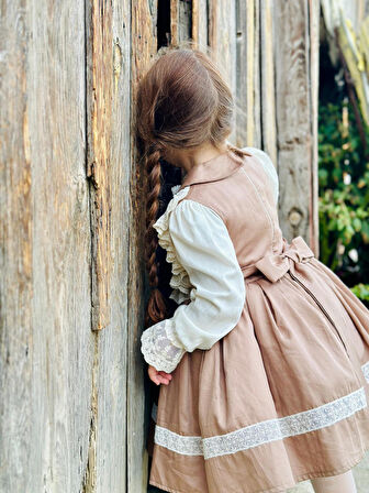 Şapkalı Retro Krem Vintage Kız Bebek Elbise,Doğum günü elbise,fotoğraf çekim elbise,0-12 Yaş Uygun