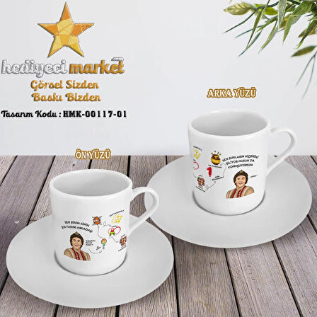 Prens Yerli Tekli Türk Kahvesi Fincanı - Kırık Beyaz - HMK-00117-01