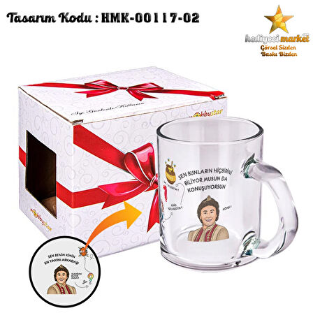 Prens Karakter Temalı Şeffaf Cam Kupa Bardak - HMK-00117-02