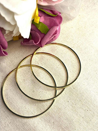 316 L Paslanmaz 3'lü 7 CM Gold Ajda Çelik Bilzeik - HMÇB-0082
