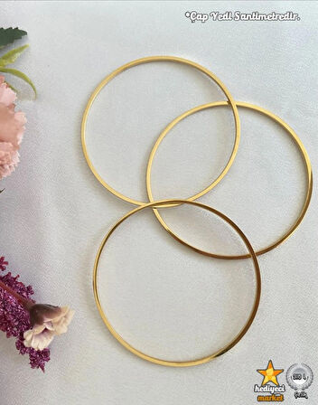 316 L Paslanmaz 3'lü 7 CM Gold Ajda Çelik Bilzeik - HMÇB-0082