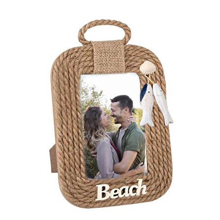 Beach Hasır İpli 10x15 Ahşap Fotoğraf Çerçevesi