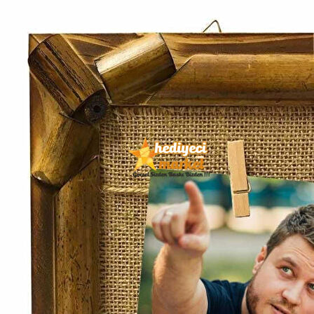 Bambu İpli Ahşap Duvar Fotoğraf Çerçevesi || 30x30 cm