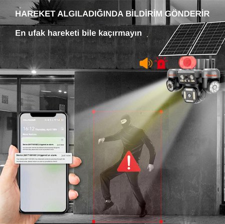 Heiman HM-892 4g Sim Kartlı 4 Kameralı 3 Telefondan Kontrol 12MP Hd Kamera