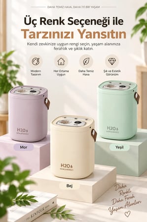 Şarjlı Ultrasonic Hava Nemlendirici Buhar Makinesi 1500Ml Şarjlı Buhurdanlık