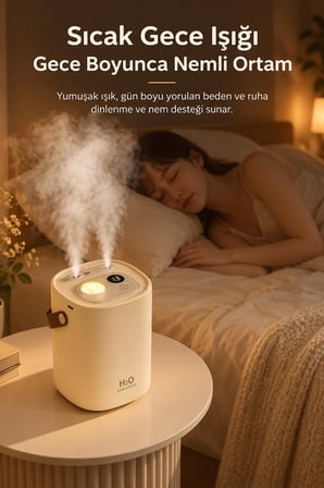 Şarjlı Ultrasonic Hava Nemlendirici Buhar Makinesi 1500Ml Şarjlı Buhurdanlık