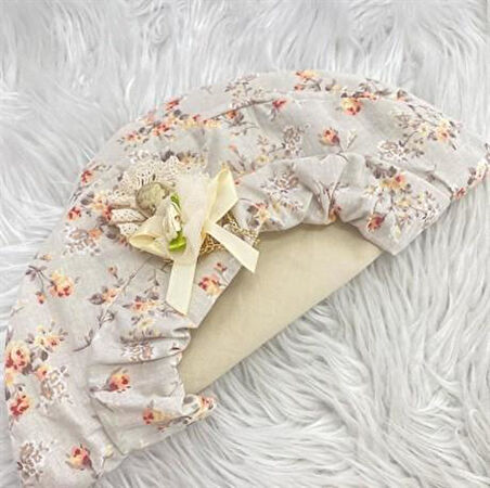 Krem Çiçekli Takım Vintage Kız Bebek Elbise,Doğum günü elbiseSİ