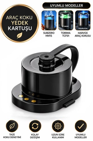 Yedek Koku Kartuşu Araç İçi Aroma Difüzörü EXENAR Subzero HM15 HARVOX Torima TCF-01 Uyumlu