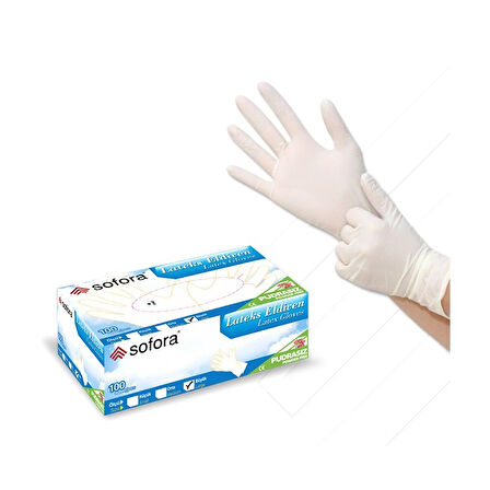 6 Paket Lateks Pudrasız Eldiven Small 920751