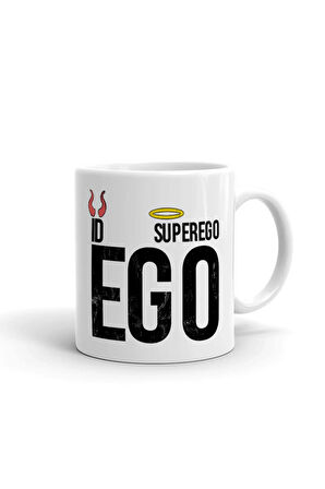 Ego Süper Ego Id Psikolog Temalı ithal Porselen Seramik ithal Porselen Seramik Kupa Bardak