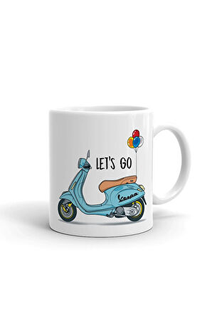 Vespa Let's Go Seramik ithal Porselen Seramik Kupa Bardak