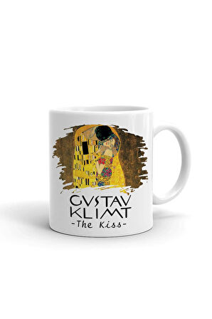 Gustav Klimt The Kiss Seramik ithal Porselen Seramik Kupa Bardak