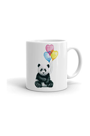 Panda ve Balonlar Seramik ithal Porselen Seramik Kupa Bardak