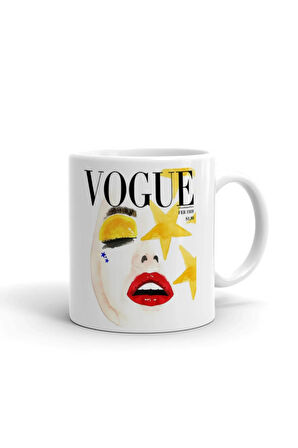 Vogue Magazin Dergisi ithal Porselen Seramik Kupa Bardak