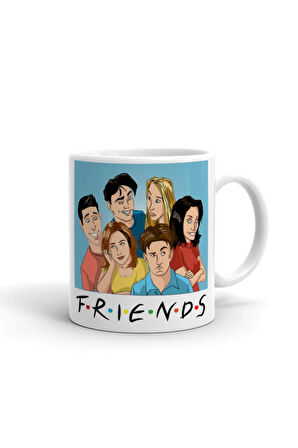 Friends Illustrasyon ithal Porselen Seramik Kupa Bardak