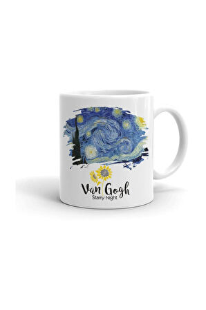 Van Gogh Yıldızlı Gece Seramik ithal Porselen Seramik Kupa Bardak