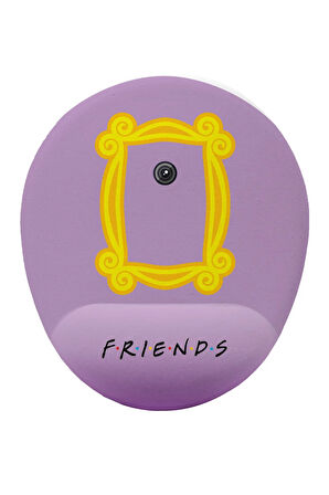 Friends Çerçeve Baskılı Bilek Destekli Kaymaz Buruşmaz Kırılmaz Mouse Pad