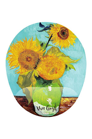 Van Gogh Ayçiçekleri Natürmort Bilek Destekli Kaymaz Buruşmaz Kırılmaz Mousepad
