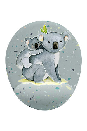 Koala Ve Yavrusu Bilek Destekli Kaymaz Buruşmaz Kırılmaz Mouse Pad