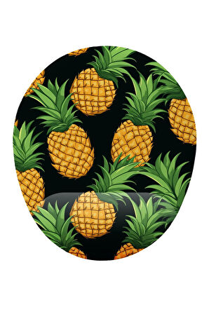 Ananas Desenli Bilek Destekli Kaymaz Buruşmaz Kırılmaz Mouse Pad