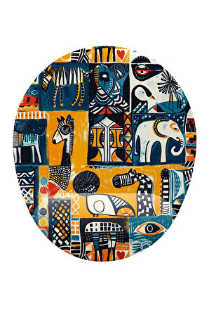 Afrika Desenli Bilek Destekli Kaymaz Buruşmaz Kırılmaz Mouse Pad