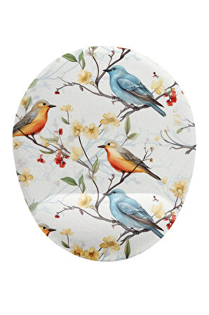 Kuş Desenli Bilek Destekli Kaymaz Buruşmaz Kırılmaz Mouse Pad