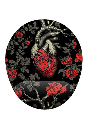 Anatomik Kalp Bilek Destekli Kaymaz Buruşmaz Kırılmaz Mouse Pad