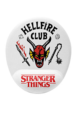 Stranger Things Hellfire Bilek Destekli Kaymaz Buruşmaz Kırılmaz Mouse Pad